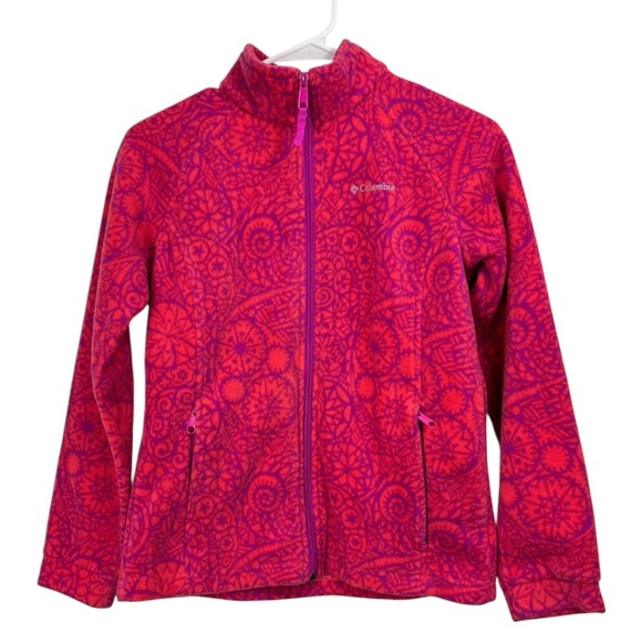 Columbia Size L (14-16) Girl Full Zip High Neck Pocket Fleece Athletic Jacket - Picture 1 of 5